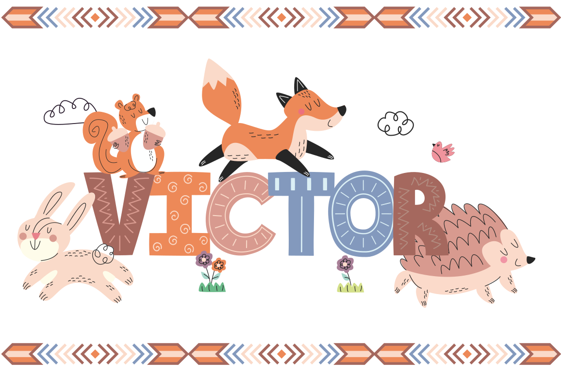 Anpassningsbara djur Vinylmatta namn - Tenstickers