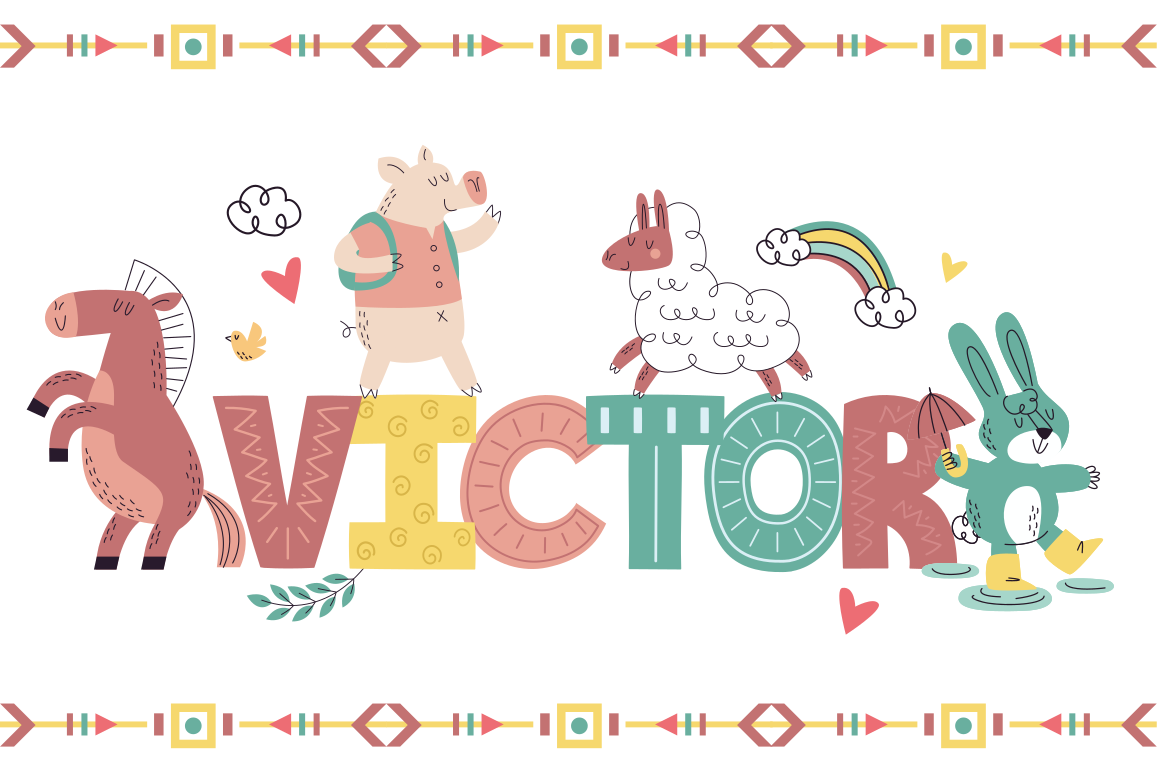 Lekfulla alfabetet djur Vinylmatta namn - Tenstickers