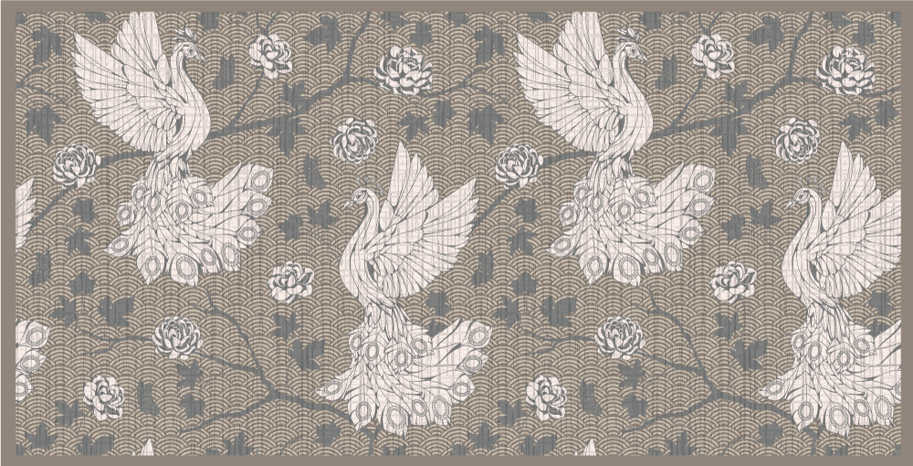 Kran trädgård scen Vinylmatta djur - Tenstickers