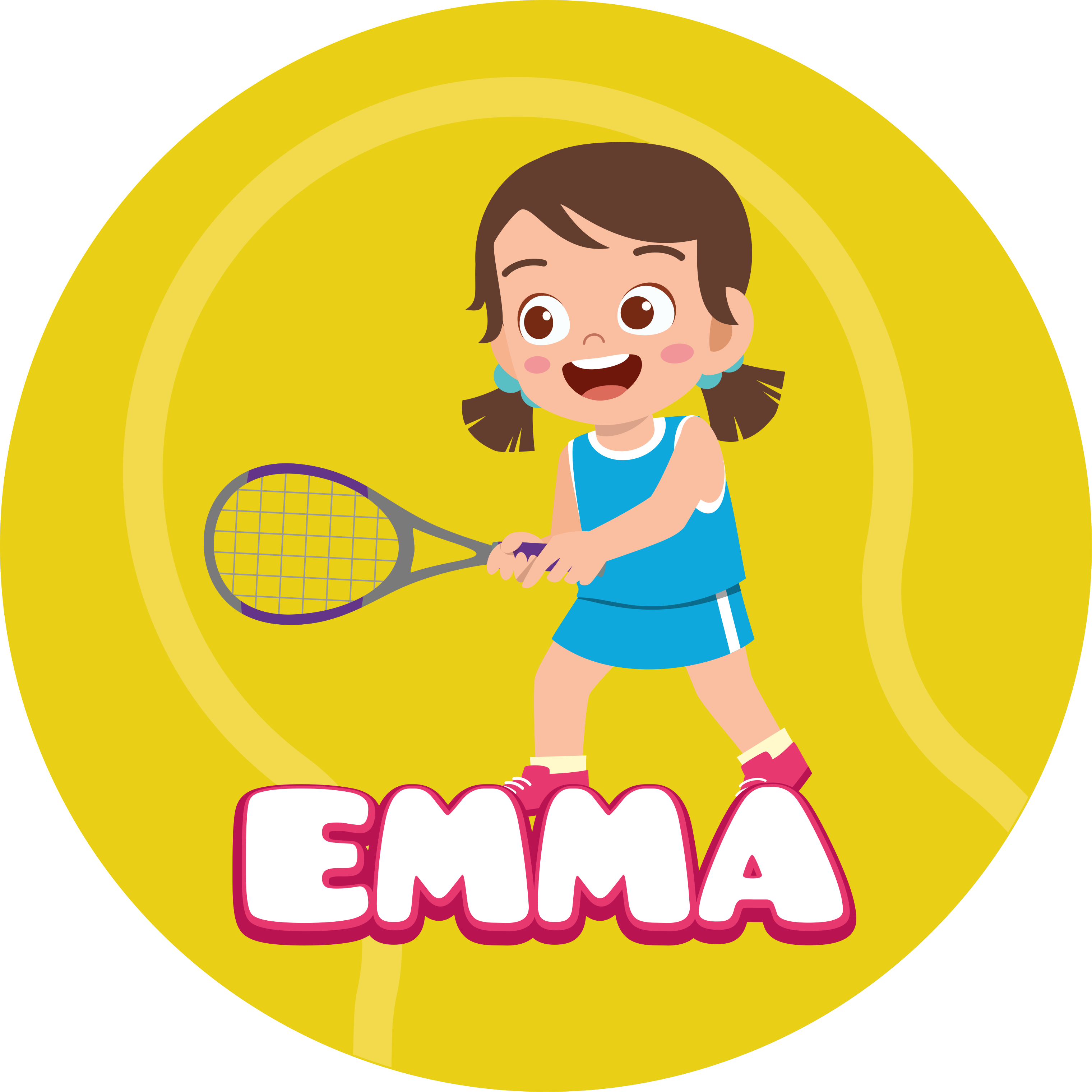 Tjej tennisspelare med namn personlig matta - Tenstickers