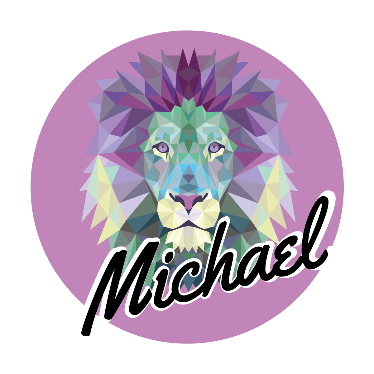 Anpassningsbart lejon Vinylmatta namn - Tenstickers