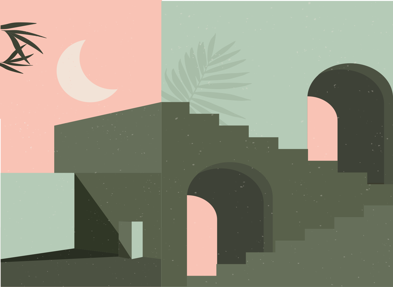 Minimalistisk abstrakt natur Vinylmatta minimalistisk - Tenstickers