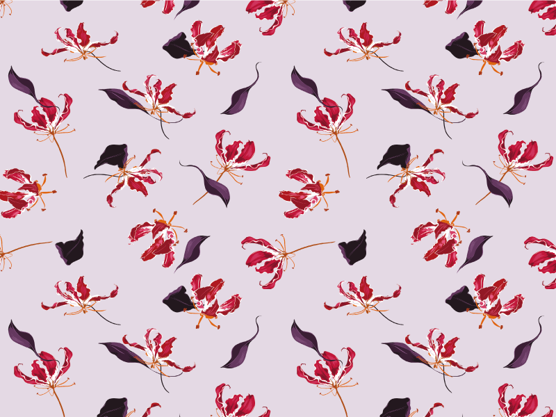 Blommotiv elegans Vinylmatta blommor och växter - Tenstickers