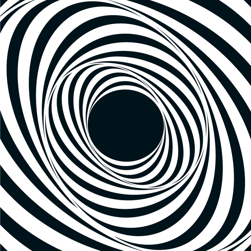 Svart vit virvlande mönster vinylmatta geometrisk - Tenstickers