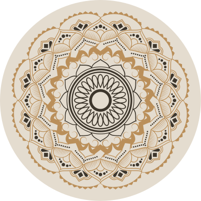 Beige mandala cirkulär design vinylmatta - Tenstickers