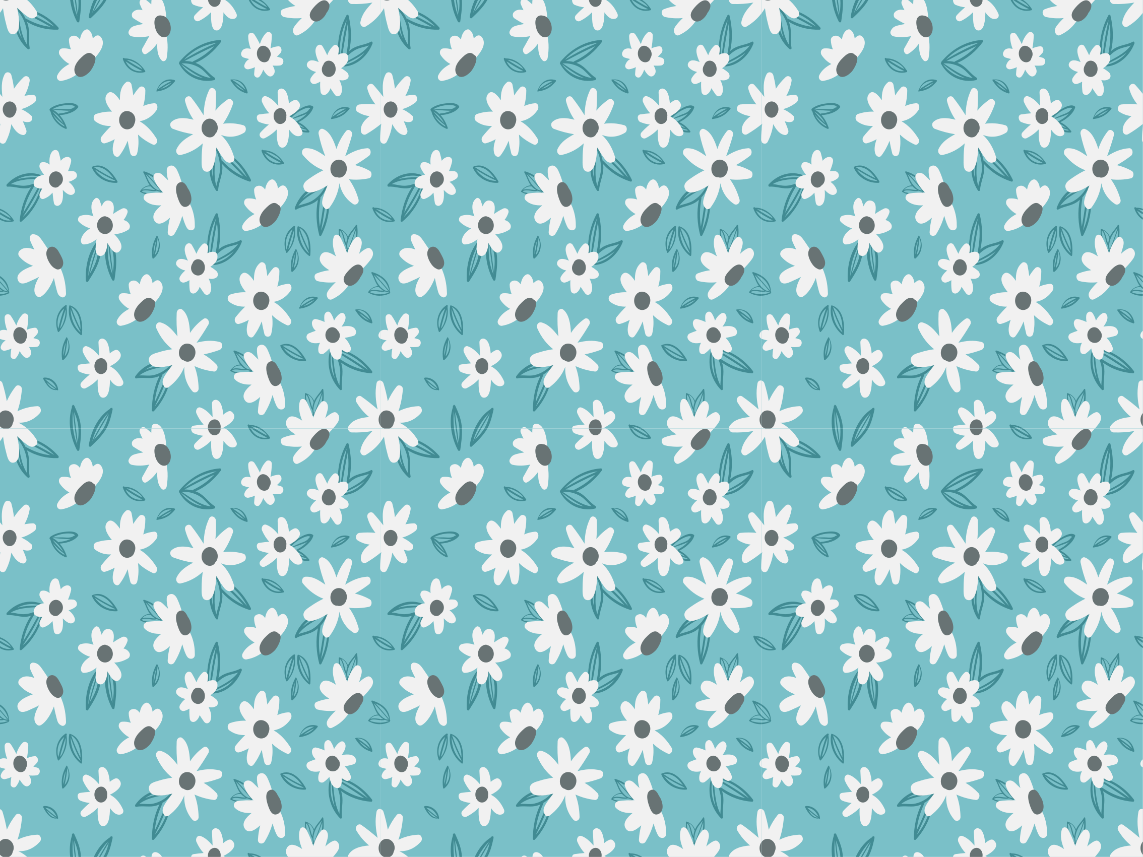 Blommönstrad dekor Vinylmatta blommor och växter - Tenstickers