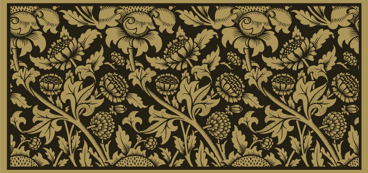 Botaniskt mönster accent vinylmatta blommor och växter - Tenstickers