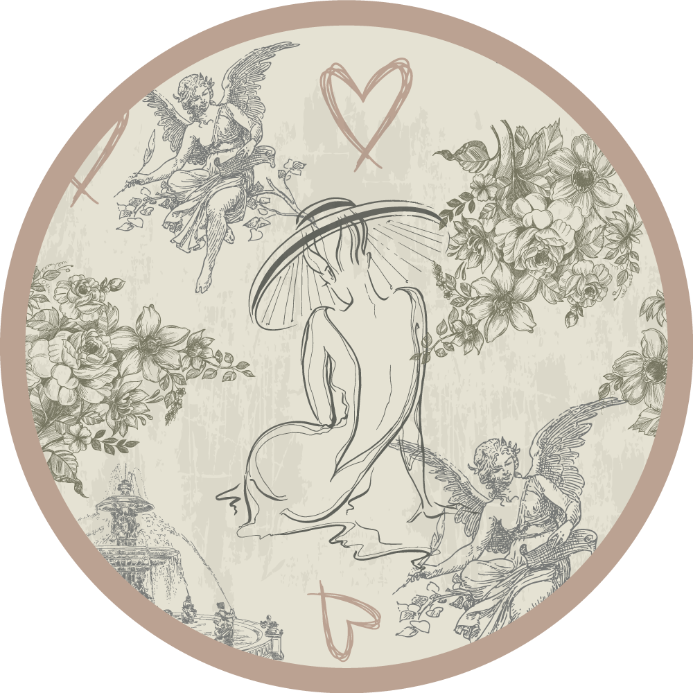 Vintage fransk romantisk matta - Tenstickers