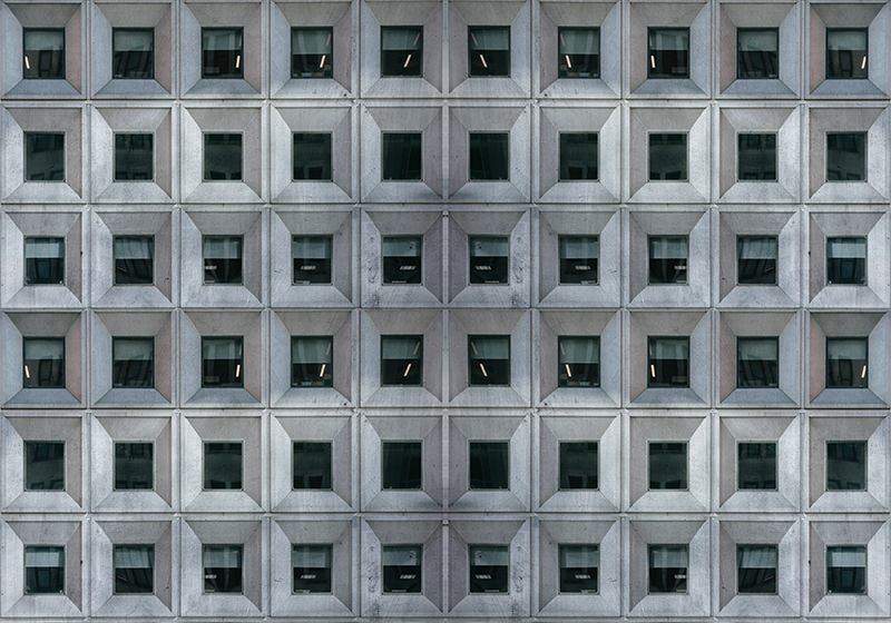 Brutalistisk arkitektur grå matta - Tenstickers