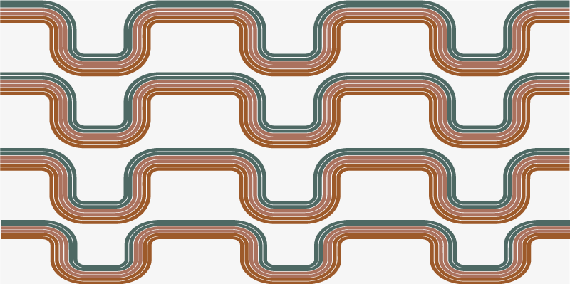 Abstrakt minimal vågor vintage matta - Tenstickers