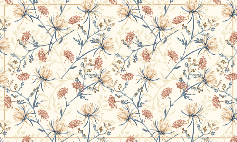 Blommor chinoiserie stil rosor matta - Tenstickers
