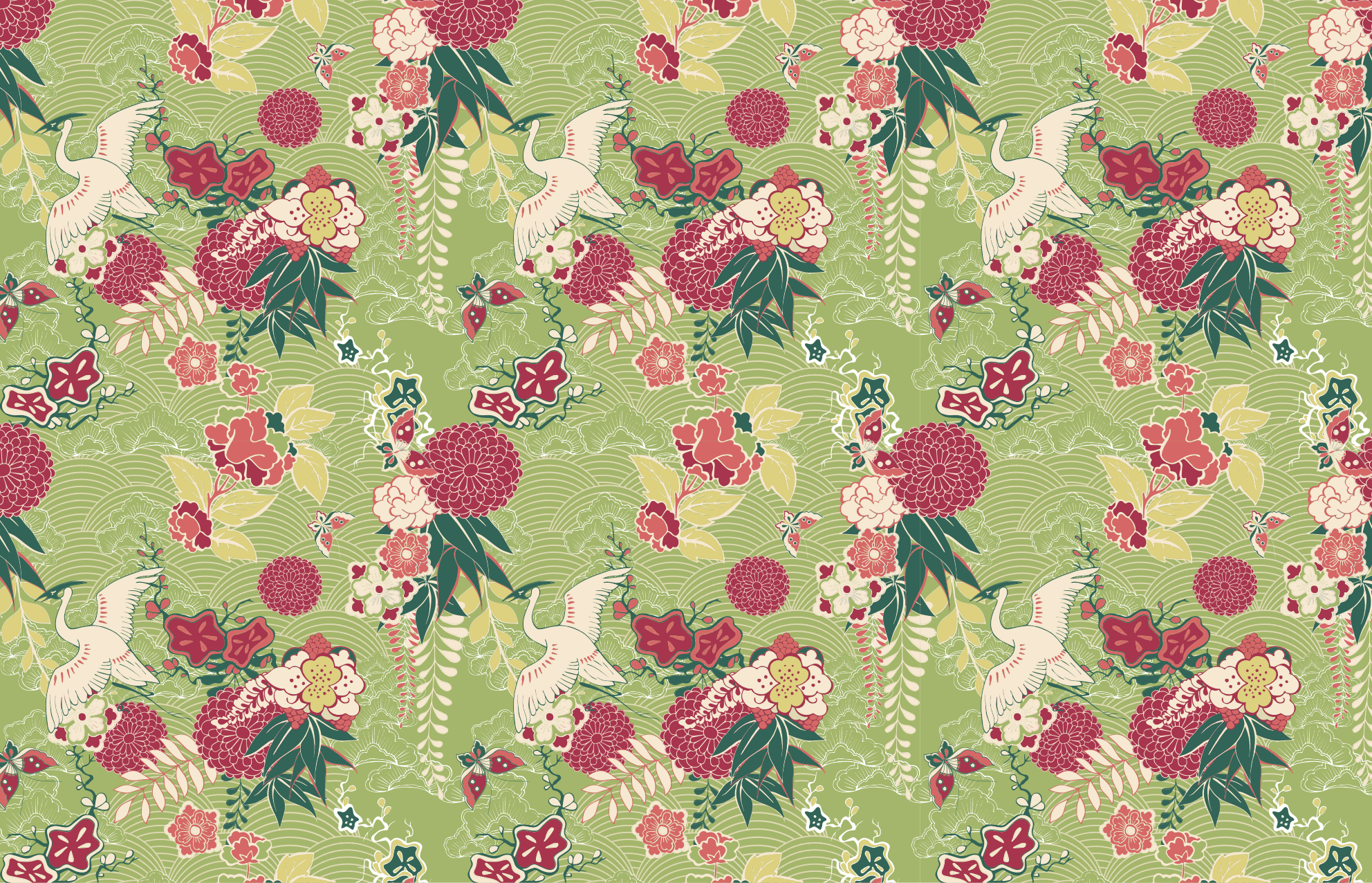 Orientaliska silke chinoiserie mattor rosor - Tenstickers