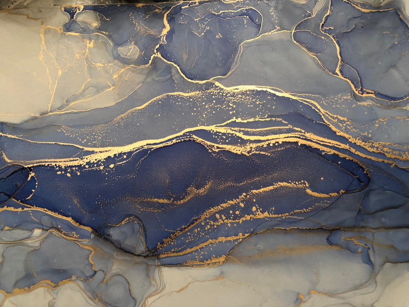 Navyblåsten Vinylmatta steneffekt - Tenstickers