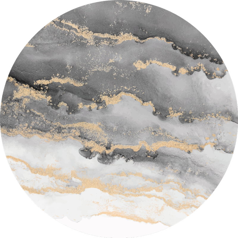 Grå med guldiga detaljer vinylmatta i marmor - Tenstickers