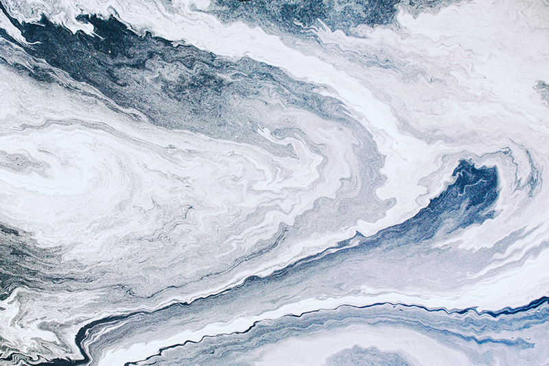 Minimalistisk blå och grå vinylmatta i marmor - Tenstickers