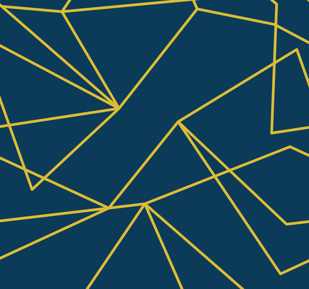 Geometriska guldlinjer Vinylmatta blå - Tenstickers