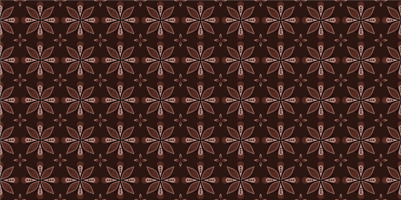 Geometrisk blommig symmetri Vinylmatta foajé - Tenstickers