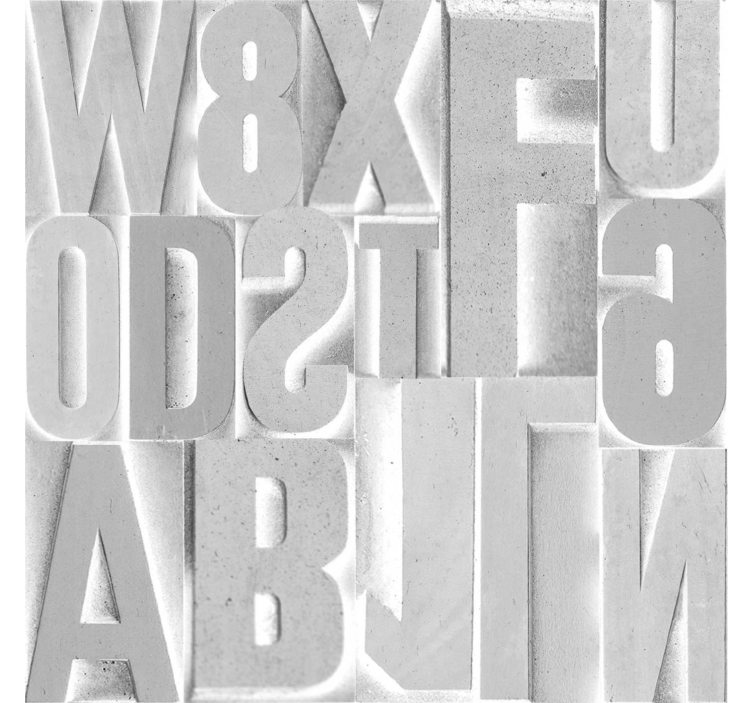 3d grå bokstäver brev tapet - Tenstickers