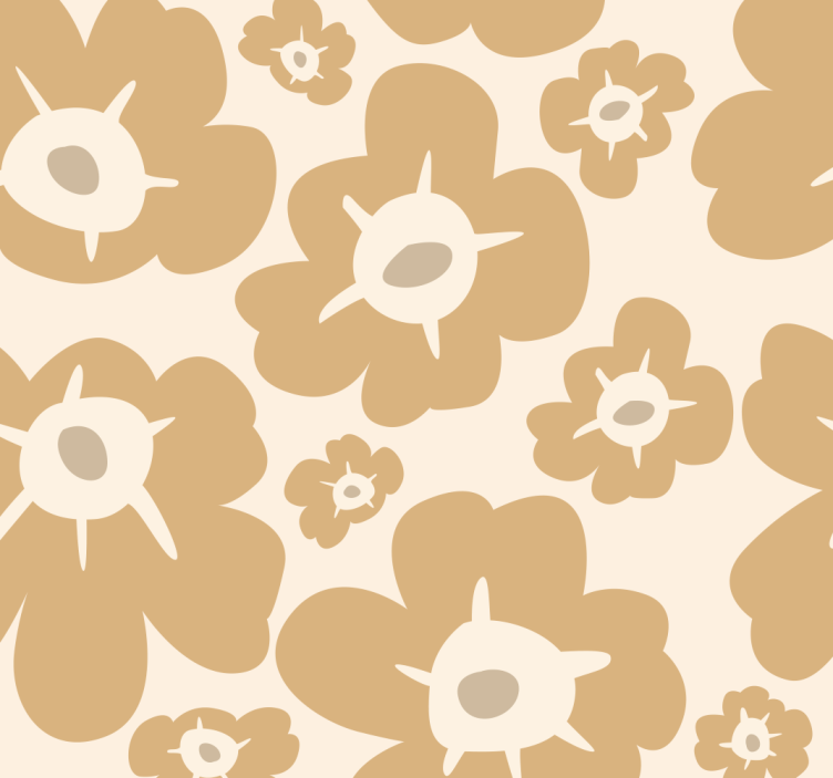 Beige vallmo Tapet blommor - Tenstickers