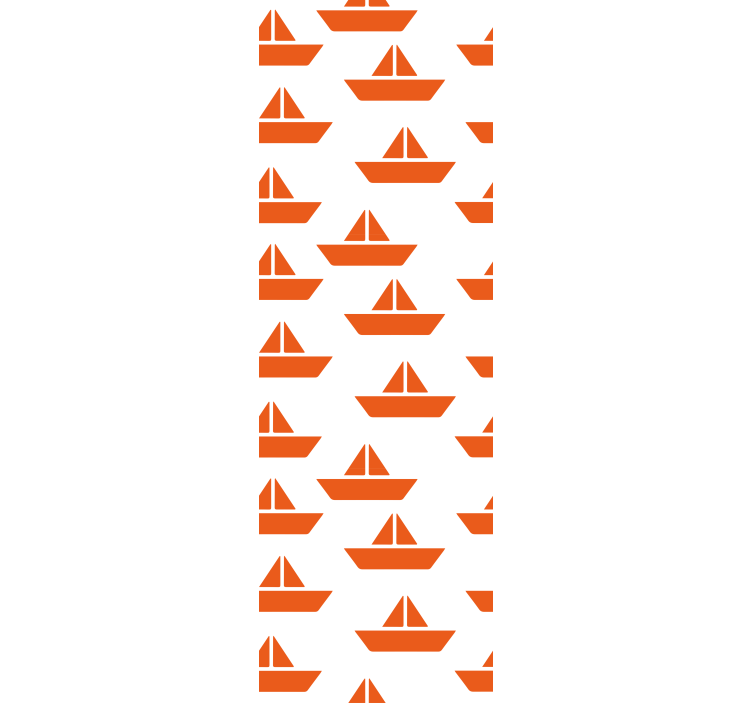 Orange segelbåtsmotiv barn tapet - Tenstickers