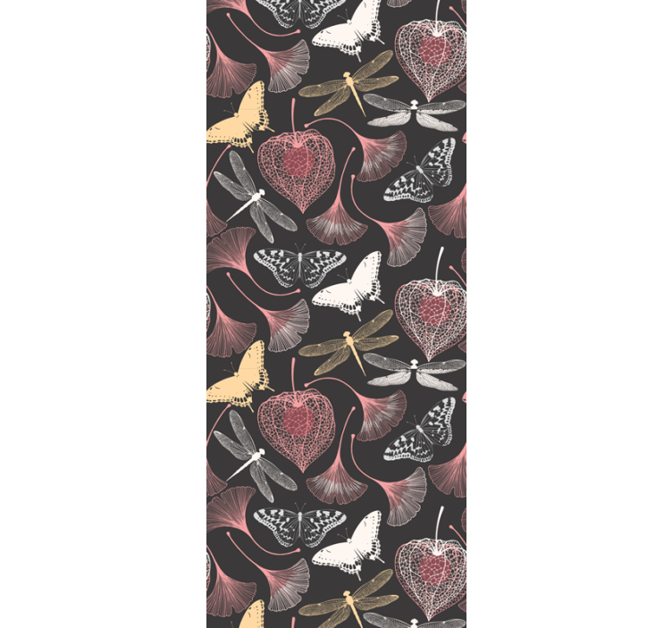 Mörk botanisk elegans Tapet blad - Tenstickers