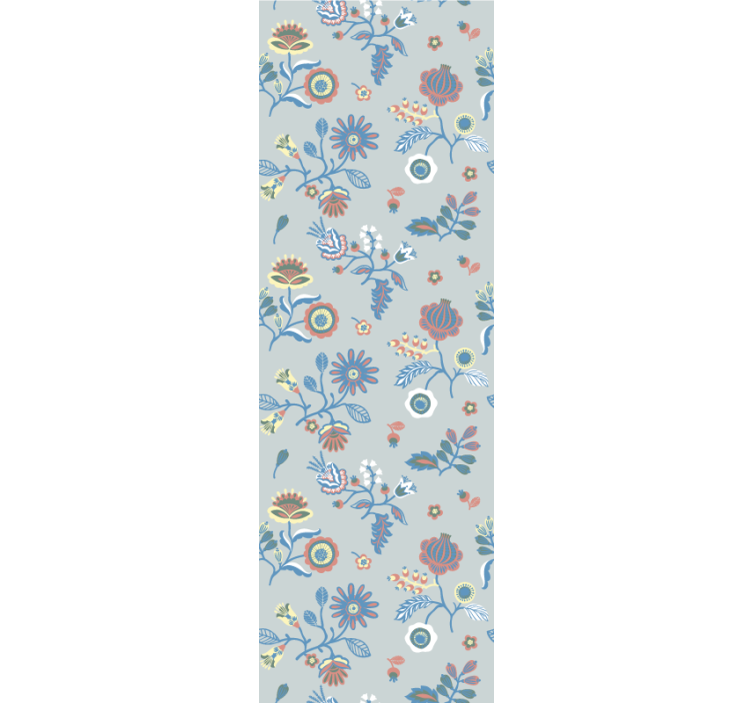 Illustrativ blomdesign Tapet blommor - Tenstickers