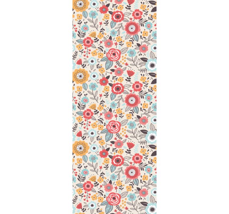 Färgglad blommig design Tapet blommor - Tenstickers