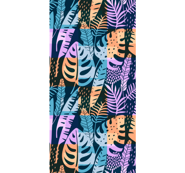 Tropisk färgad konst Tapet blad - Tenstickers