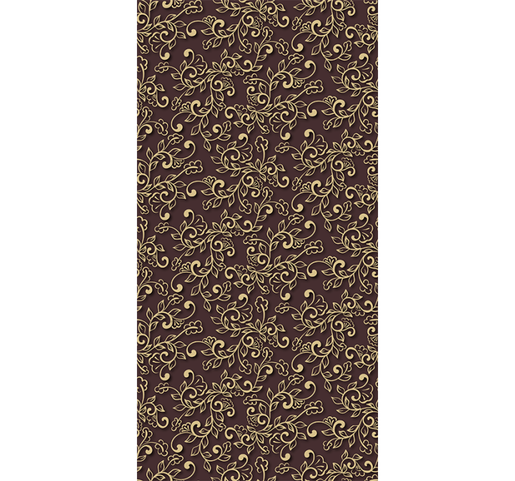 Eleganta blommiga virvlar fondtapet vardagsrum - Tenstickers