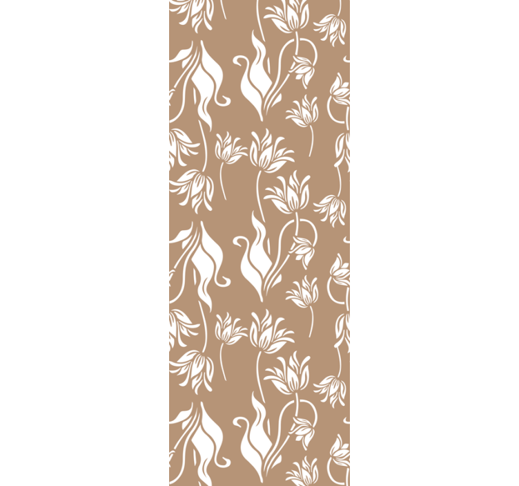 Elegant beige display Tapet blommig - Tenstickers