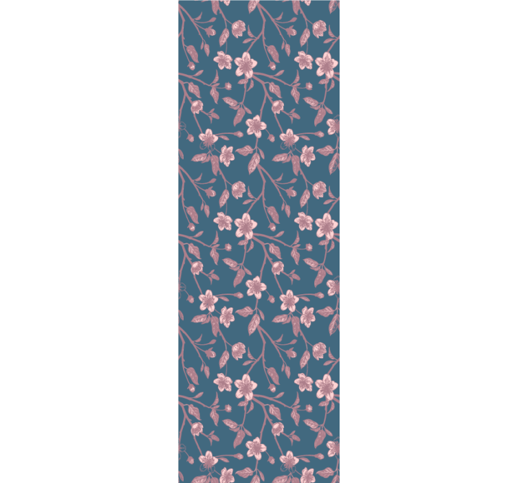 Rosa gren blommar Tapet blommor - Tenstickers