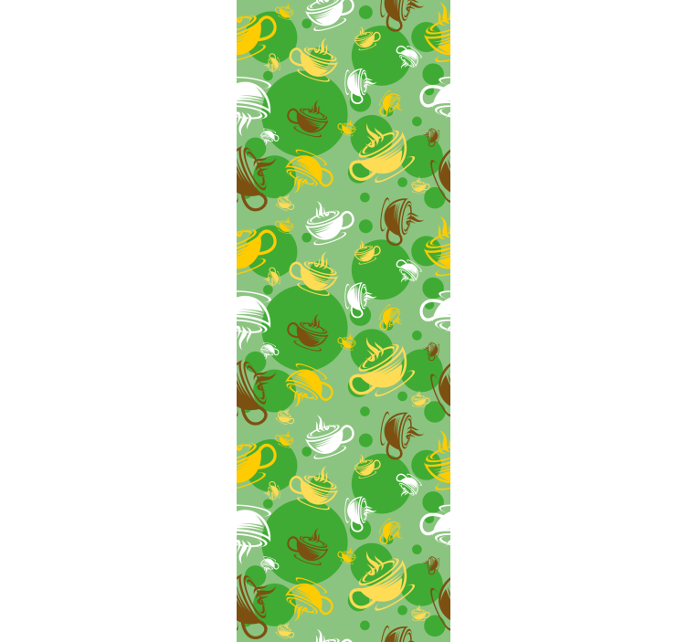 Samling kaffekoppar tapet kök - Tenstickers