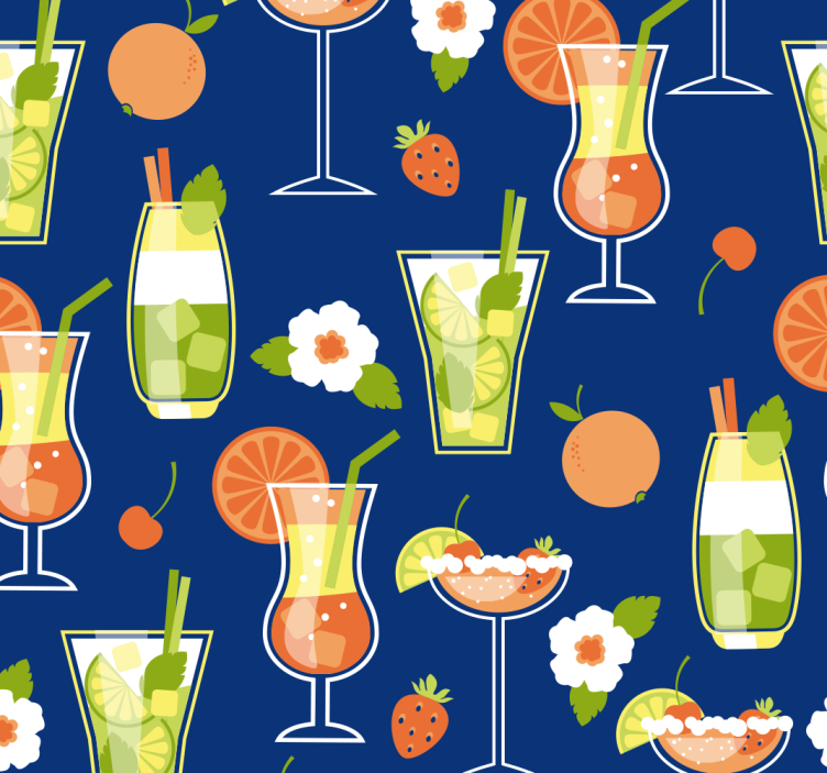 Vintage cocktails kök tapeter - Tenstickers
