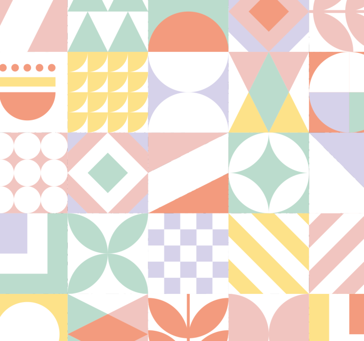 Kakeleffekt tapeter ovanliga former - Tenstickers