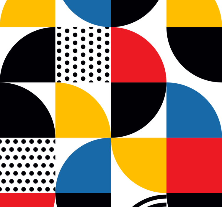 Abstrakta geometriska former fyrkantig tapet - Tenstickers