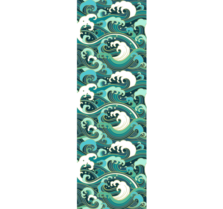 Storm vågor mönster tapet - Tenstickers