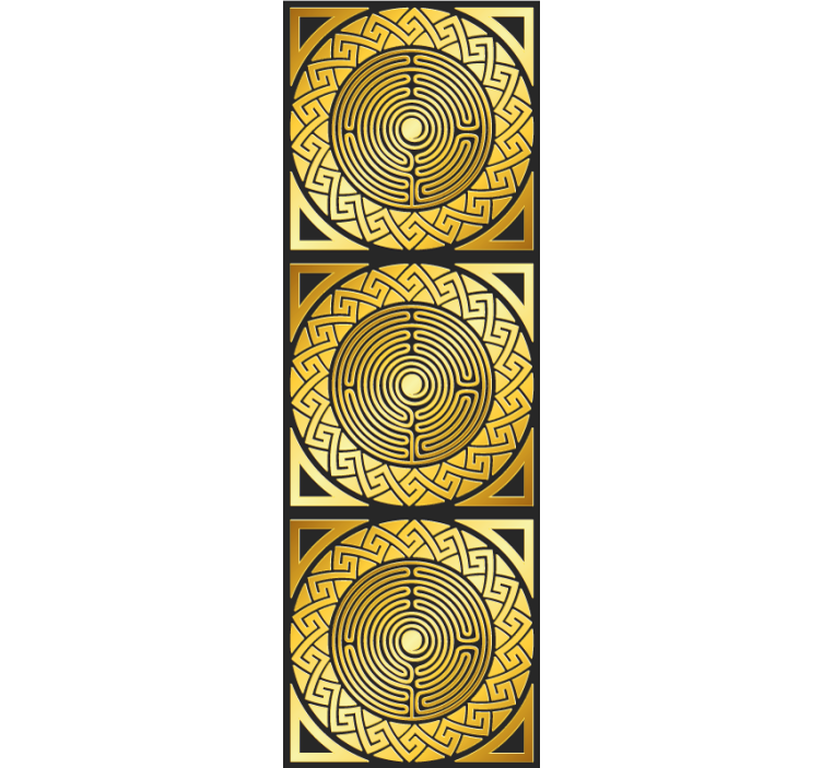 Labyrintisk symmetri Gula tapet - Tenstickers
