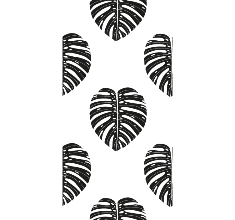 Monstera blad svart tapet - Tenstickers