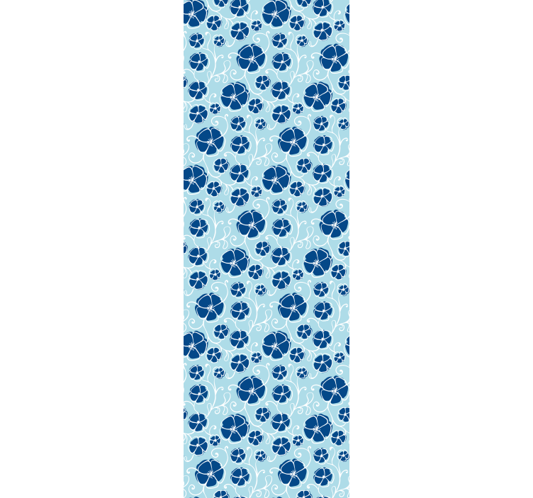 Blå blommiga plattor Tapet blommig - Tenstickers