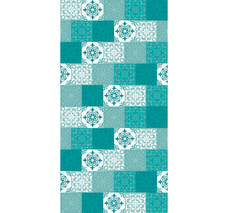 Turkos kakel tapet - Tenstickers