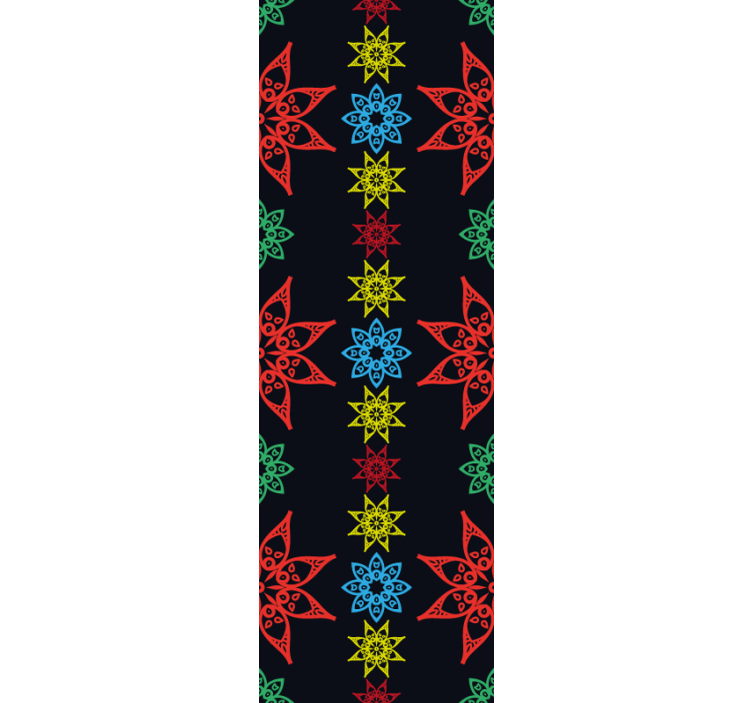 Mandala blommiga färger tapeter - Tenstickers