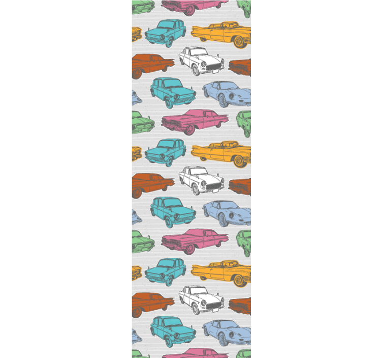 Färgglada klassiska bilar klassisk tapet - Tenstickers