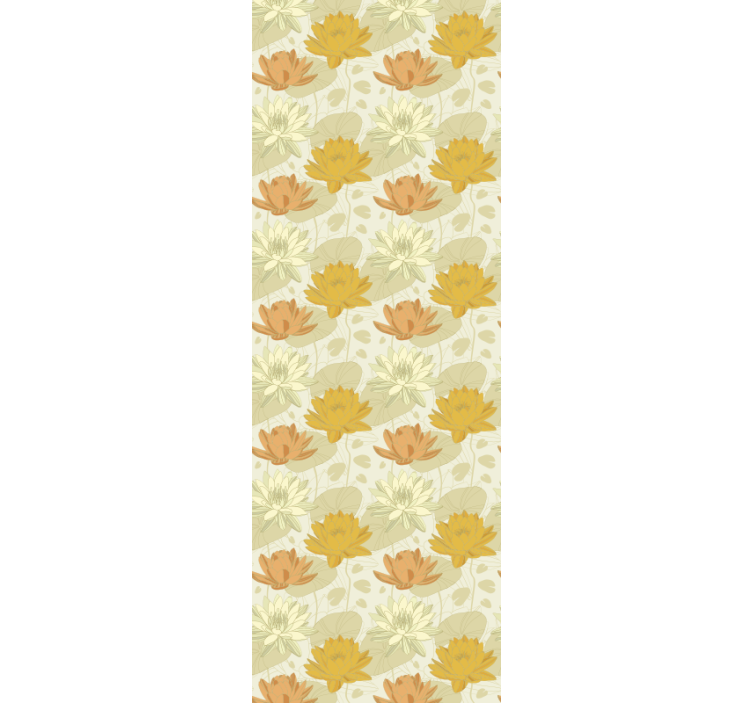 Vintage lotusblommig tapet - Tenstickers
