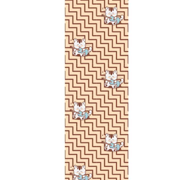 Geometriskt kattmotiv tapet katter - Tenstickers