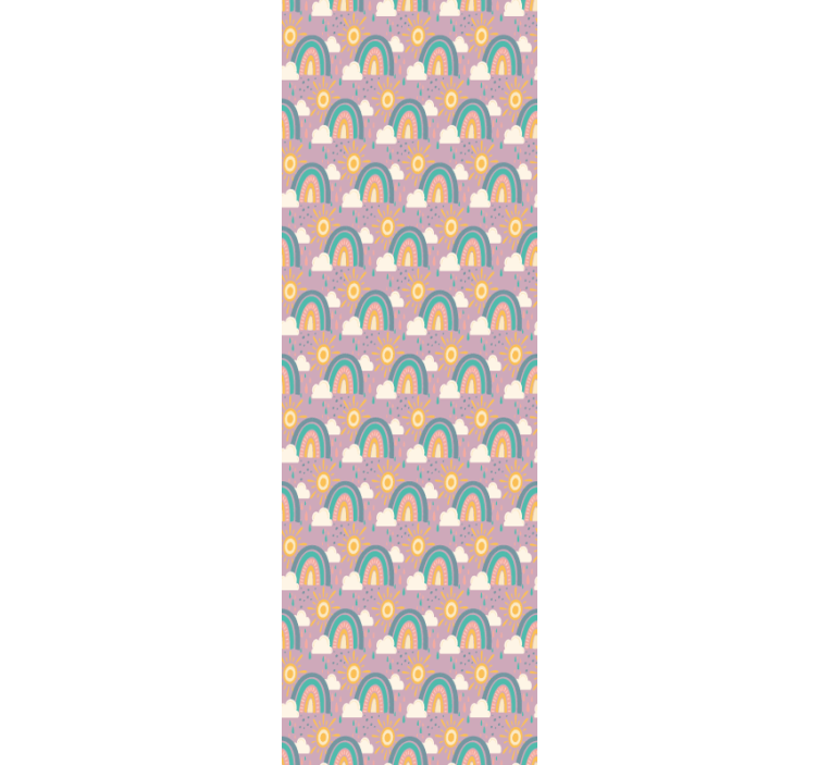 Sött mönster med sol och regnbåge barn tapet - Tenstickers