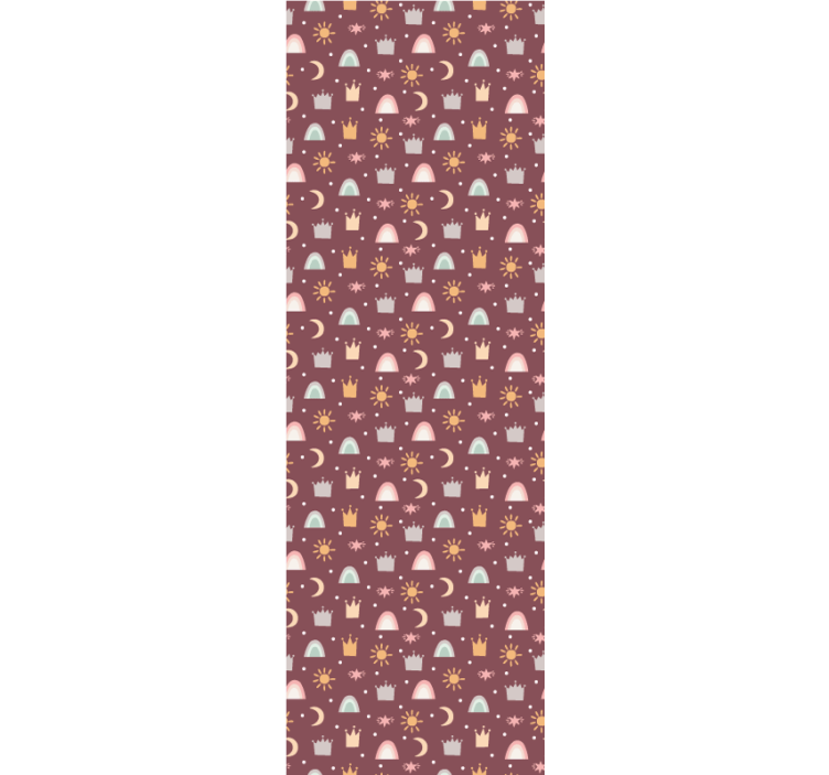 Mönster med kronor, stjärnor, regnbågs tapeter - Tenstickers