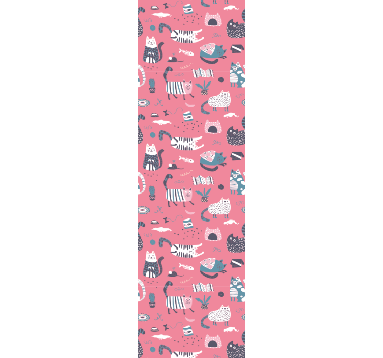 Lekfulla katter illustration tapet katter - Tenstickers