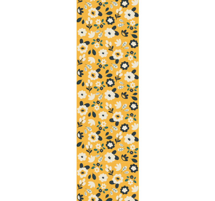 Ljusgula och vita blommor tapeter - Tenstickers