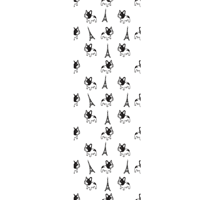 Fransk bulldogg i paris sovrum tapet - Tenstickers