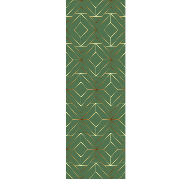 Gröna rutor med konturer fyrkantig tapet - Tenstickers